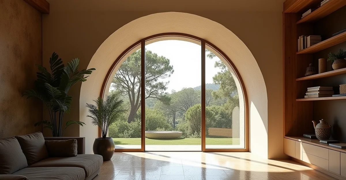 Fotografía de un domo de vitral a medida instalado en una residencia de lujo, mostrando la luz natural filtrada y los